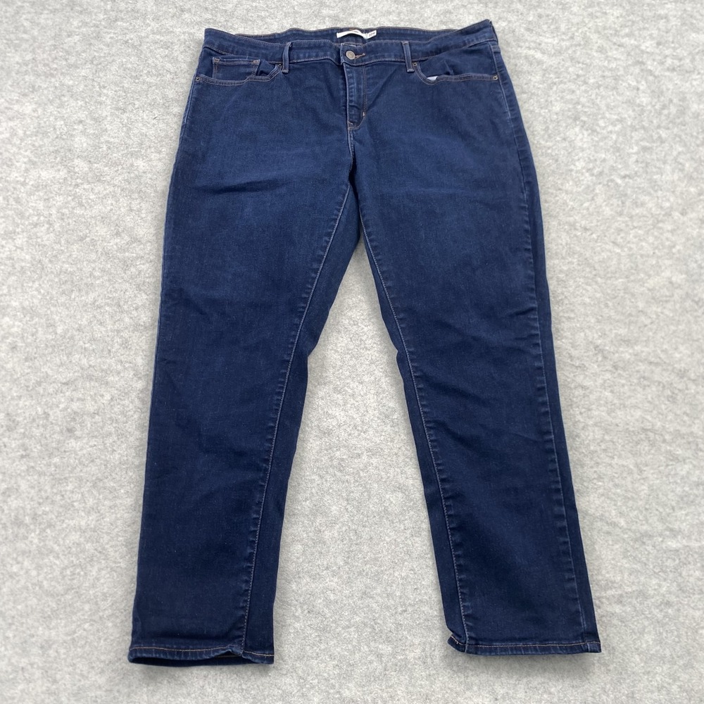 Levi's 711 Skinny Jeans Womens 22W (38x26) Blue Dark Wash Stretch Denim